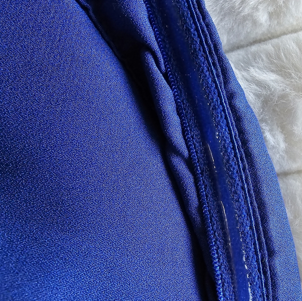 Bebe Strapless Royal Blue Corset Fitted Button-Front Top - Picture 9 of 10